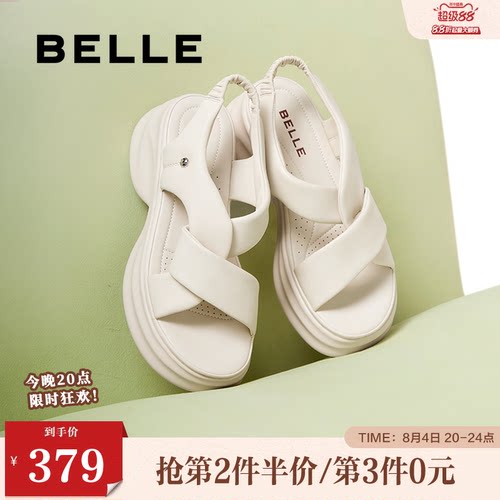 凉鞋百丽女厚底老爹新款沙滩鞋子