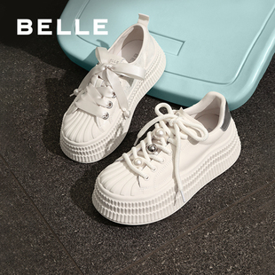 面包鞋 百丽女鞋 休闲运动板鞋 女春新款 B2L1DAM4 子厚底休闲小白鞋