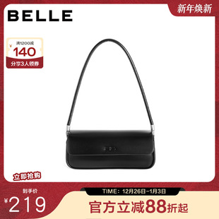 百丽包包女2025秋季 质感通勤气质法棍包单肩腋下包JY137CX4 新品