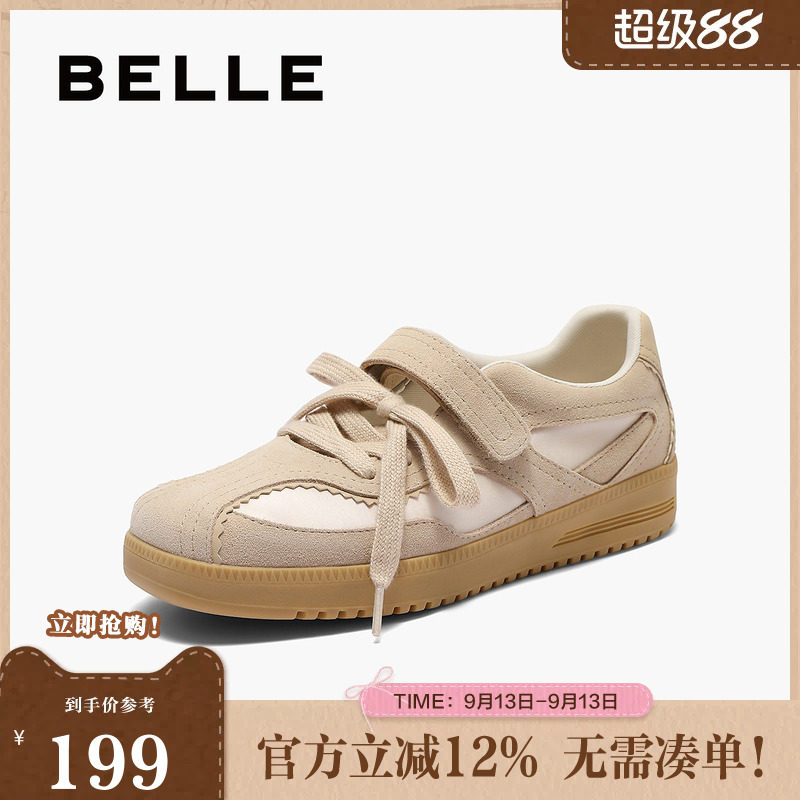 休闲德训魔术贴百丽鞋女玛丽珍图片