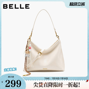 百丽包包女新品通勤油蜡手抓纹质感hobo单肩斜挎托特包JY139CX4