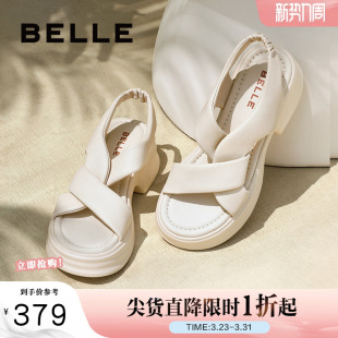 新款 运动凉鞋 夏季 女沙滩鞋 A9S1DBL4预 罗马凉鞋 百丽厚底休闲凉鞋