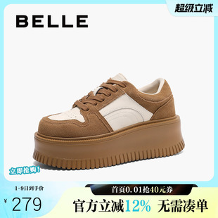 黑色运动鞋 百丽女鞋 B2355AM5 复古单鞋 新款 子百搭休闲鞋 女春季