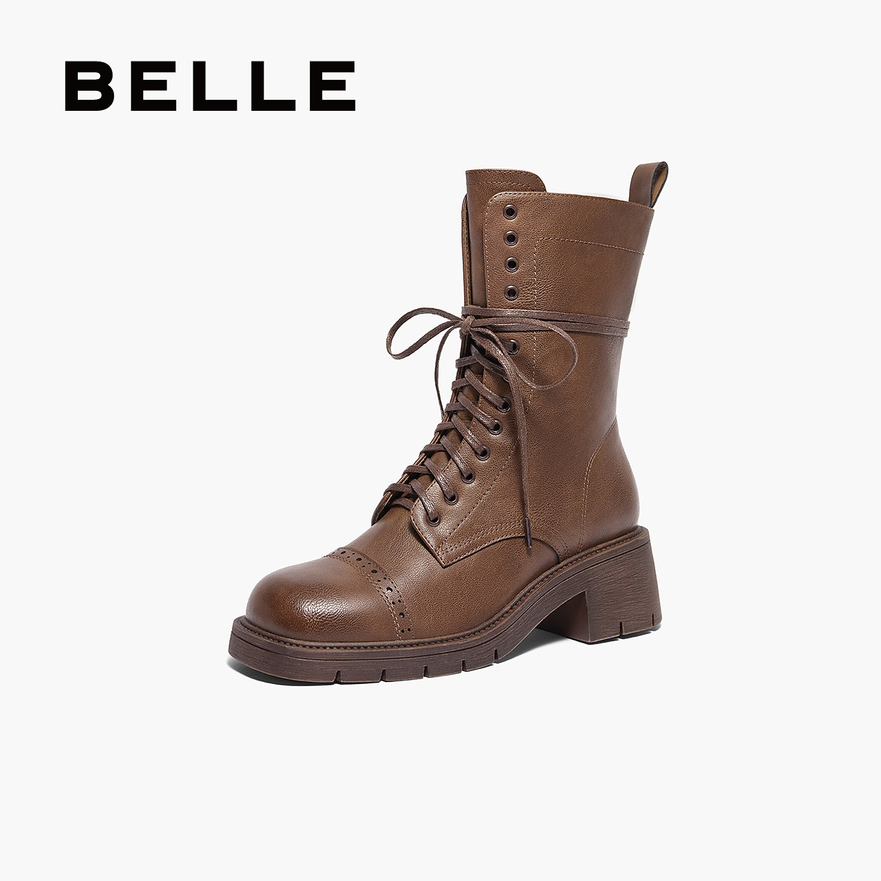 百丽英伦风复古马丁靴女冬季新款机车美拉德西部短靴B8H1DDZ4,女鞋,马丁靴,淘宝优惠券,粉丝福利购,淘宝优惠卷