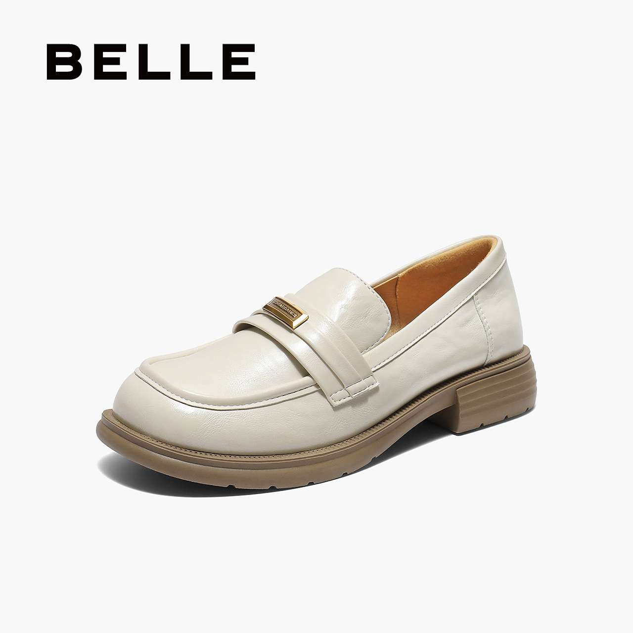 百丽女鞋子英伦风平底乐福鞋女秋季新款软底黑色小皮鞋B2774CA5,女鞋,乐福鞋（豆豆鞋）,淘宝优惠券,粉丝福利购,淘宝优惠卷