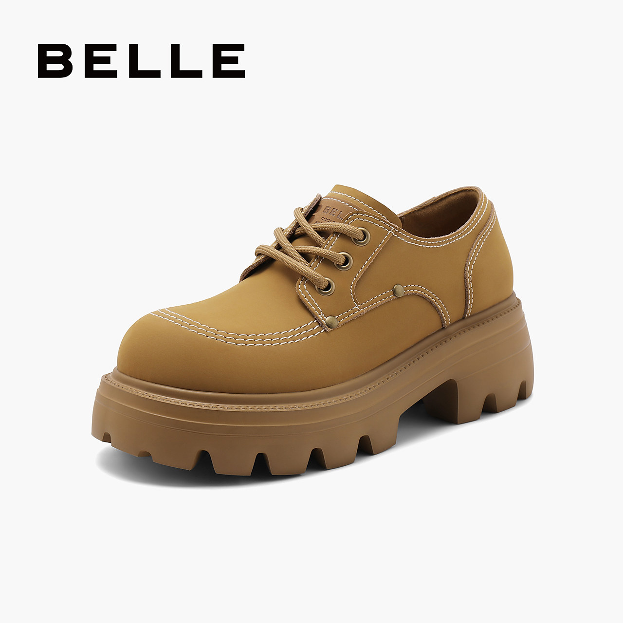 百丽女鞋子厚底复古牛津乐福鞋女新款小皮鞋深口单鞋子B1936CM4,女鞋,牛津鞋/布洛克鞋/德比鞋,淘宝优惠券,粉丝福利购,淘宝优惠卷