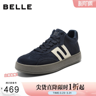 高帮休闲板鞋 复古撞色德训鞋 男冬季 商场同款 8WX01DD5 新款 百丽男鞋