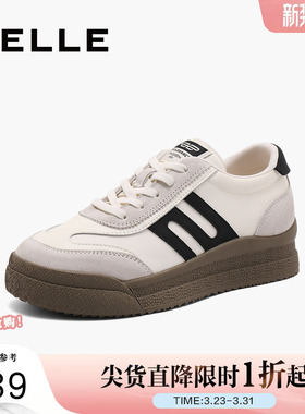 百丽女鞋子冬季新款休闲运动板鞋厚底复古德训鞋女B2265CM4