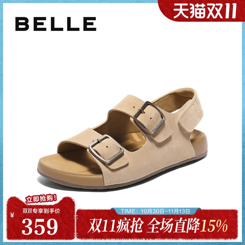 百丽男鞋QQ吐司1代升级版勃肯凉夏季新款户外沙滩凉鞋A2018BL5