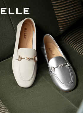 百丽女鞋通勤小皮鞋真皮深口单鞋新款复古乐福鞋豆豆鞋B7B1DCA4