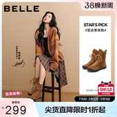 中筒休闲西部短靴3RT62DZ5 新款 周雨彤同款 百丽休闲拳击靴子女冬季