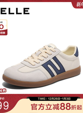 百丽复古潮搭撞色德训鞋男鞋秋款舒适户外休闲运动板鞋A2083CM4