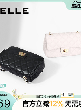 百丽包包女时尚百搭秋冬黑色小香风链条包单肩包斜挎包X5083CX1