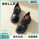 厚底牛津鞋 黑色小皮鞋 女春夏季 乐福鞋 子B1Q1DCM4预 新款 百丽女鞋