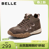 休闲工装 百丽复古厚底高帮鞋 加绒棉鞋 老爹鞋 马丁靴子E5W1DDD5 女款