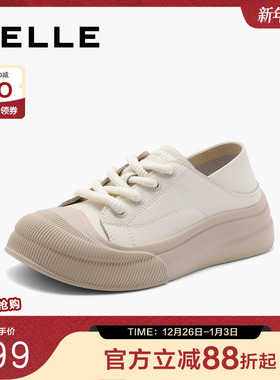 百丽女鞋子新款休闲鞋简约丑萌小白鞋可两穿B2091CM4