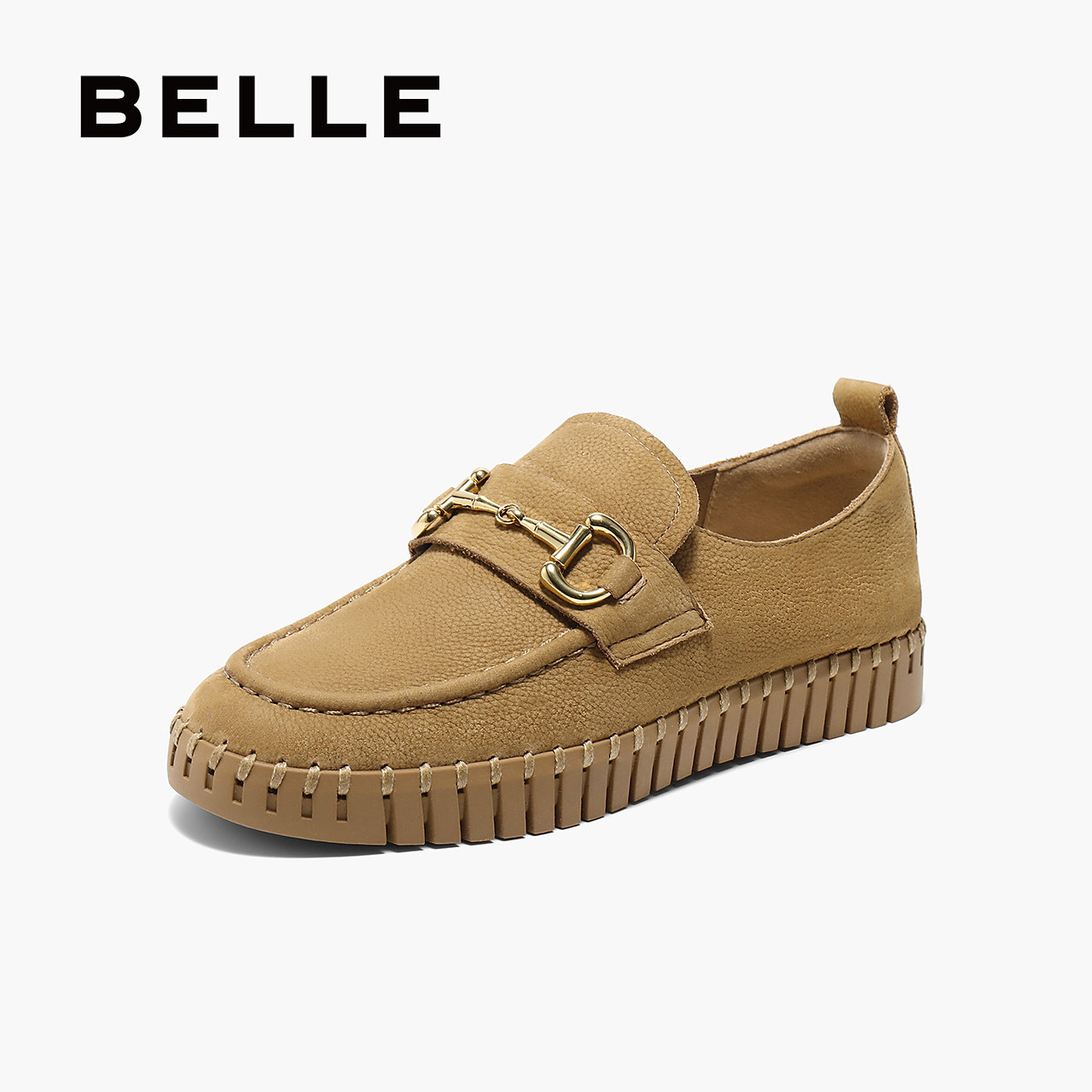 百丽女鞋子乐福鞋女春季新款一脚蹬真皮深口单鞋豆豆鞋D5F1DAA5,女鞋,乐福鞋（豆豆鞋）,淘宝优惠券,粉丝福利购,淘宝优惠卷