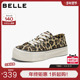 女2026春新舒适百搭休闲板鞋 百丽时尚 豹纹帆布鞋 B3038AM6