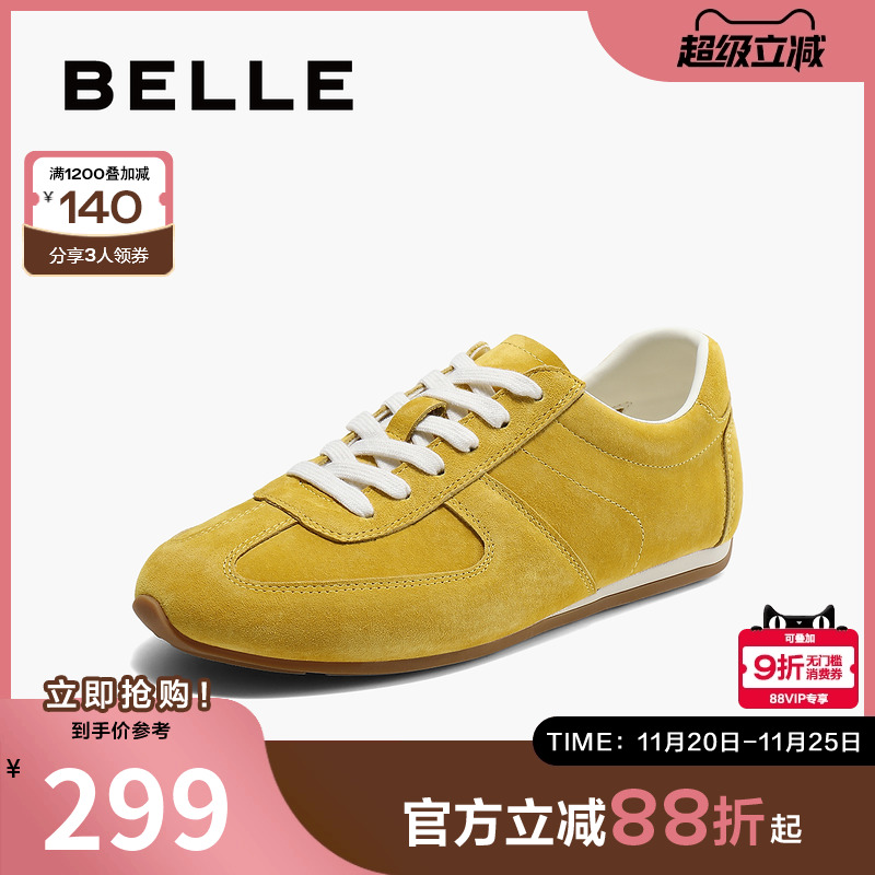 休闲鞋德训阿甘鞋女子复古百丽