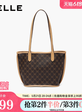 百丽包包女冬季新款复古通勤单肩托特包JX156DX4