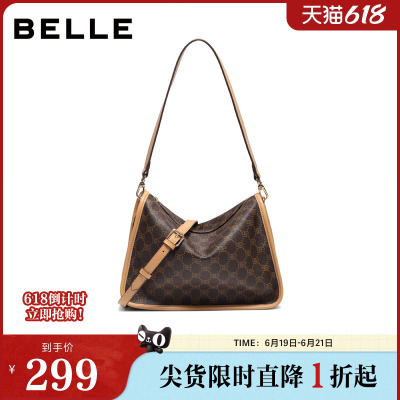 百丽包包女冬季新款复古休闲枕头包单肩斜挎小方包JY174DX4