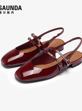 【达播专属】莱尔斯丹2025春夏新款百搭粗跟玛丽珍凉鞋女19301