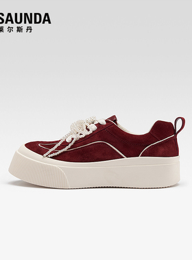 【达播专属】莱尔斯丹2025春夏新款系带休闲厚底松糕鞋女42401