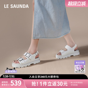 圆头厚底休闲双带勃肯凉鞋 莱尔斯丹绵绵厚酪2025春夏新款 女32401