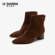 莱尔斯丹2025秋新商场同款 达播专属 尖头瘦瘦靴短靴女5T55703