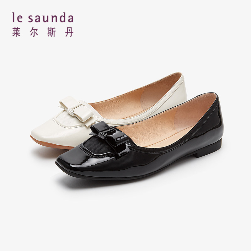 莱尔斯丹时尚优雅蝴蝶结方头浅口粗跟通勤女单鞋5M32806/01215,女鞋,浅口单鞋,淘宝优惠券,粉丝福利购,淘宝优惠卷