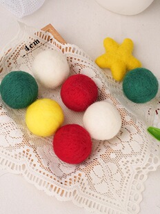 10cm非实心羊毛毡球羊毛球DIY配饰圆球婚庆节日挂饰 春节新年4