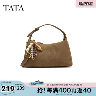 女简约质感斜挎小方包新款 LB332CX5奥莱 他她春商场同款 TATA