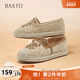 百思图2025春季 A0232AA5 平跟圆头女单鞋 新款 简约通勤渔夫鞋