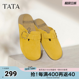包头拖鞋 TATA 他她春休闲勃肯鞋 女时尚 4UK01CH5奥莱 新款