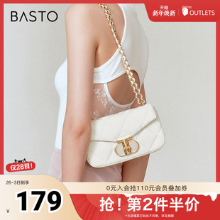 时尚 商场同款 通勤绗缝包单肩斜挎包女X3468CX4 新款 百思图春夏季