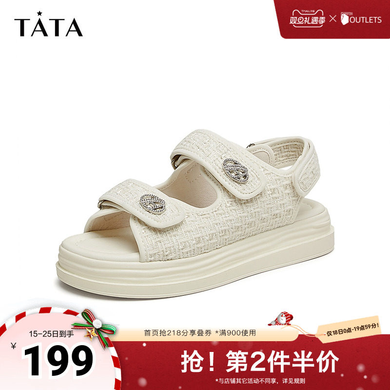 TATA/他她时尚厚底凉鞋商场同款