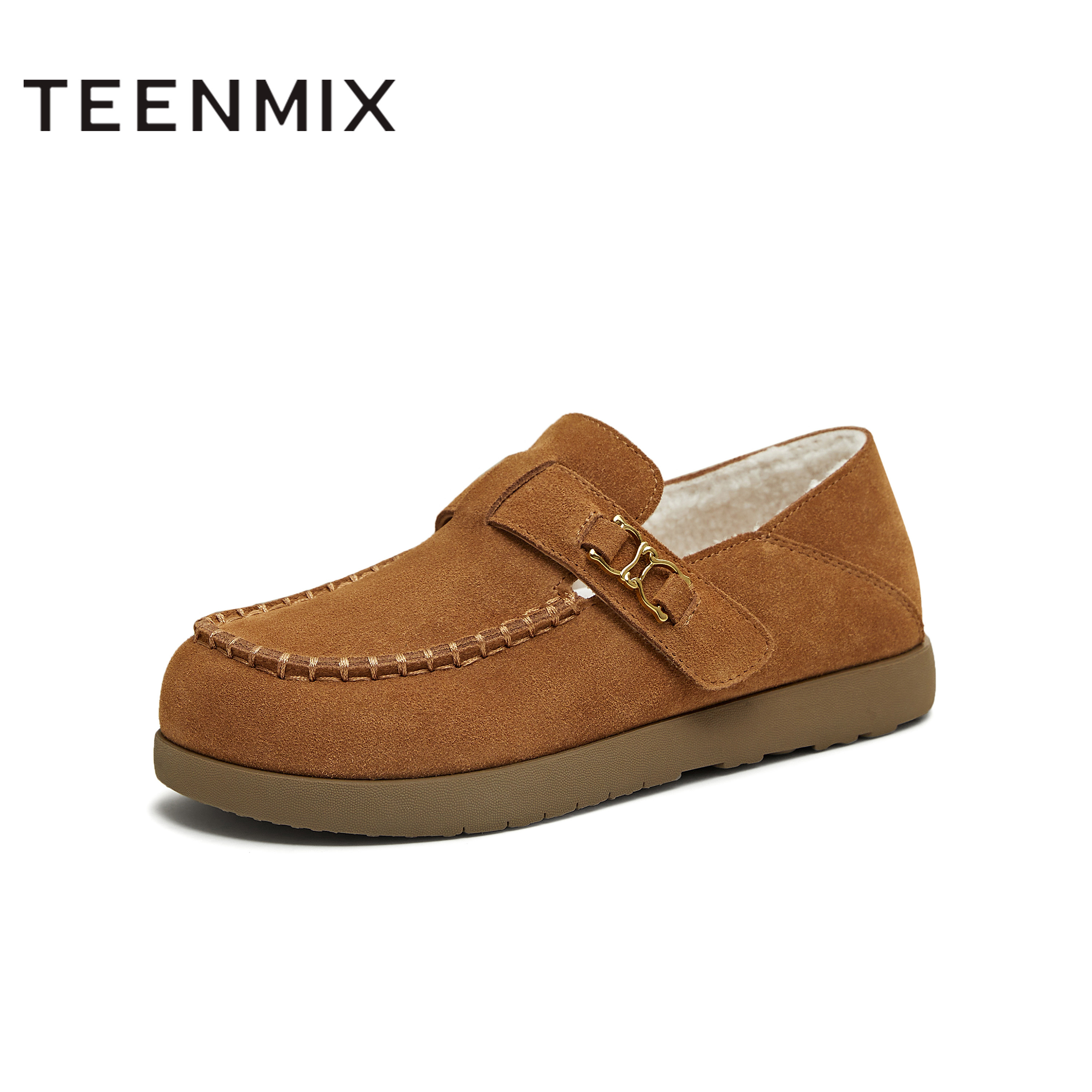 天美意2025冬新款毛绒保暖圆头复古百搭纯色女勃肯鞋KK071DM5,女鞋,毛毛鞋,淘宝优惠券,粉丝福利购,淘宝优惠卷