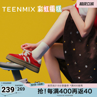 休闲复古百搭厚底女德训鞋 BL301CM5 商场同款 天美意春新款