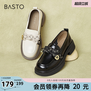 女单鞋 百思图春秋季 WA399AA4 学院蝴蝶结乐福鞋 时尚 新款 商场同款