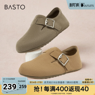 平跟女单鞋 百思图春夏季 简约通勤勃肯鞋 商场同款 BG196CM4 新款