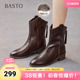 靴时尚 百思图2025冬季 时装 商场同款 潮流粗跟女中靴F3013DZ5 新款