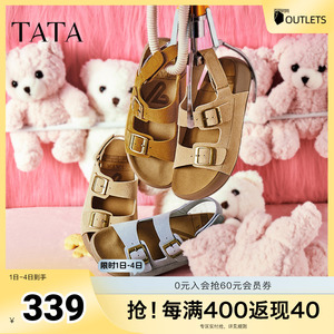 TATA/他她2025夏商场同款勃肯鞋女时尚凉鞋新款4QY04BL5奥莱