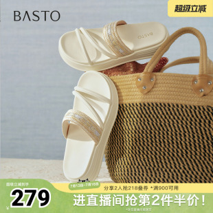 百思图2026夏季新款商场同款休闲拖时尚复古户外女鞋BV103BT6