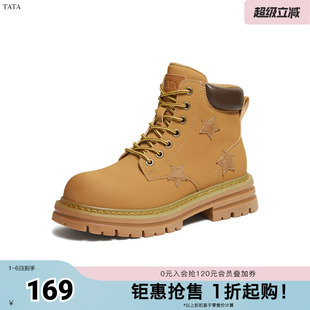 TATA 简约女工装 靴新款 CKA01DD4 他她2024冬百搭时尚