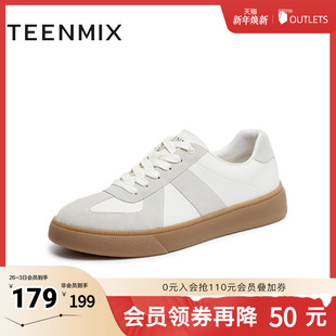 DXX10BM5 男德训鞋 天美意2025新款 休闲百搭拼色复古运动鞋