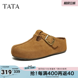 TATA他她女鞋 外穿全包拖鞋 厚底增高吐司穆勒鞋 4YA01CH5奥莱 勃肯鞋