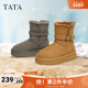 子2025增高厚底棉鞋 TATA他她雪地靴冬季 鞋 加绒雪地棉靴CJD01DZ5