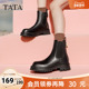 Tata他她厚底切尔西靴女复古瘦瘦短靴早秋季 新款 奥莱WAQA2DD4