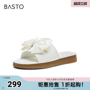 一字拖时尚 百思图夏季 新款 商场同款 CO652BT5 百搭潮流休闲女凉拖鞋