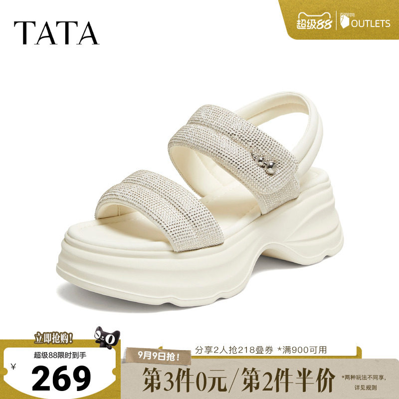 TATA他她女鞋母亲节夏季运动凉鞋百搭时尚外穿厚底休闲鞋CPK01BL6